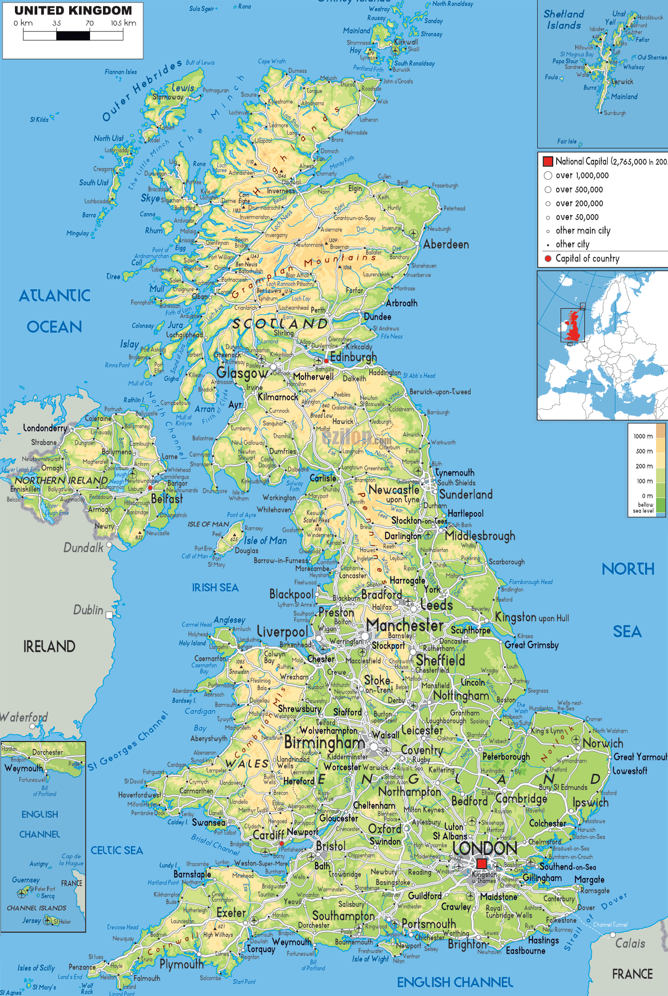 Political Map of United Kingdom Buy Map Of England
