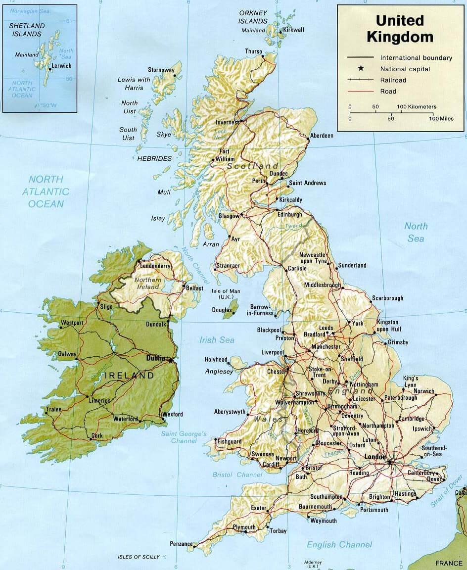National Map of United Kingdom