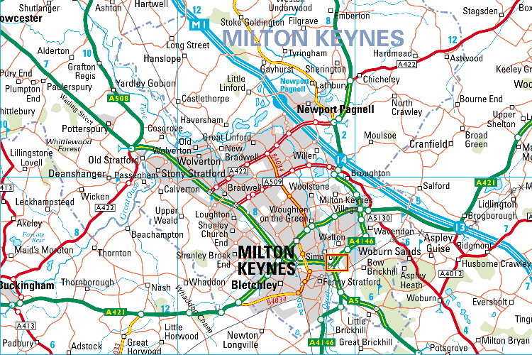 Milton Keynes map