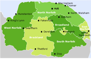 norwich regions map
