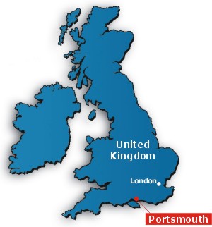 Portsmouth map united kingdom