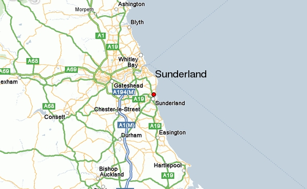 map of sunderland