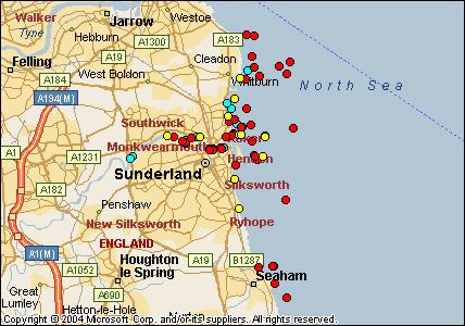 Sunderland map