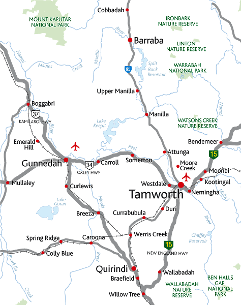Tamworth map