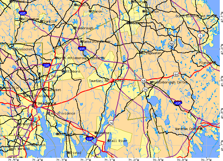 map of taunton