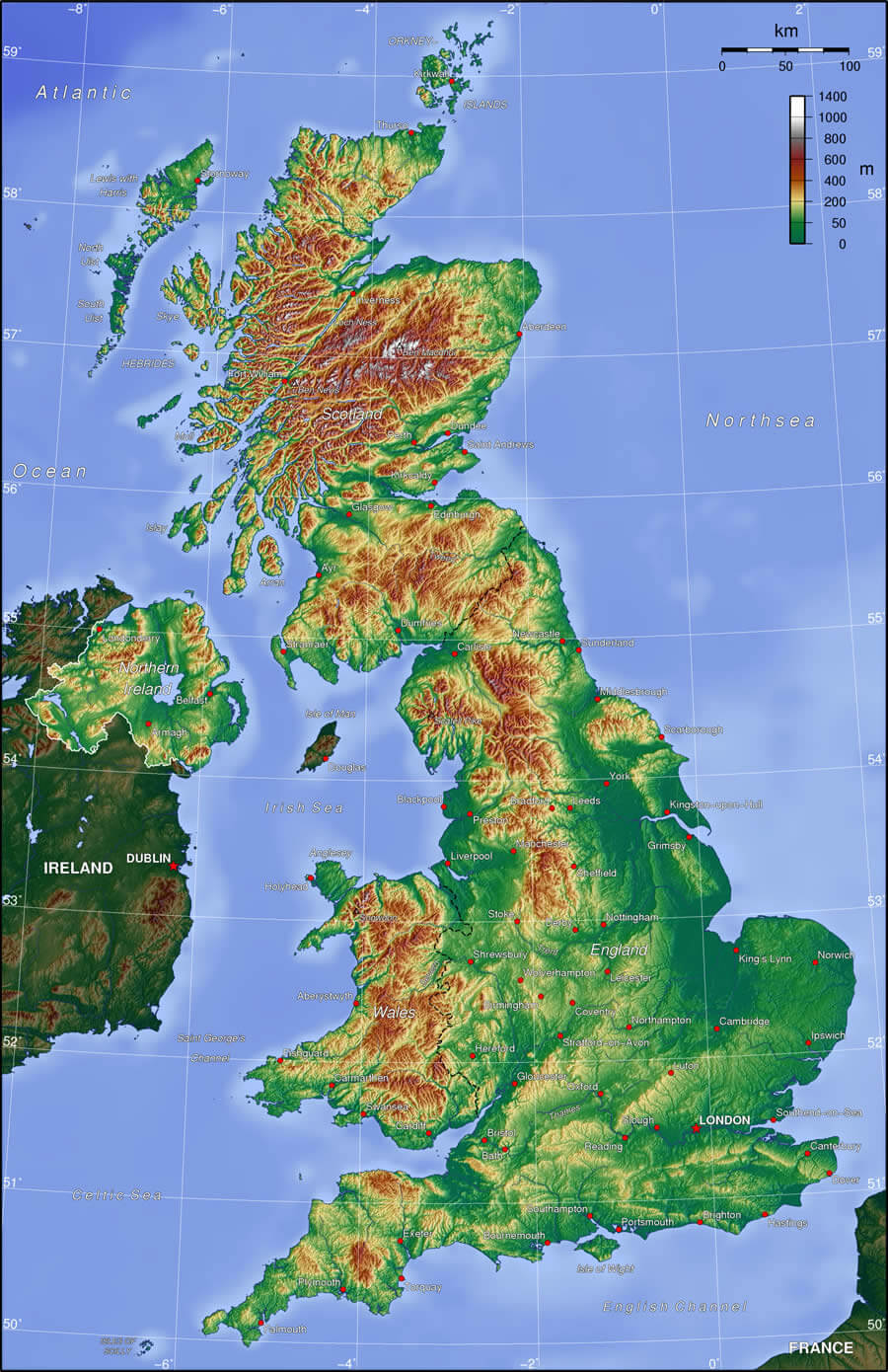 topographic map of united kingdom