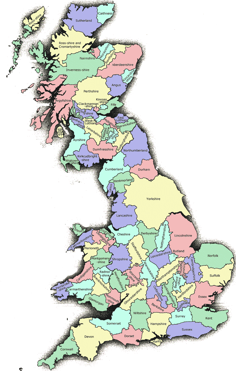 UK Counties Map UK Counties Map