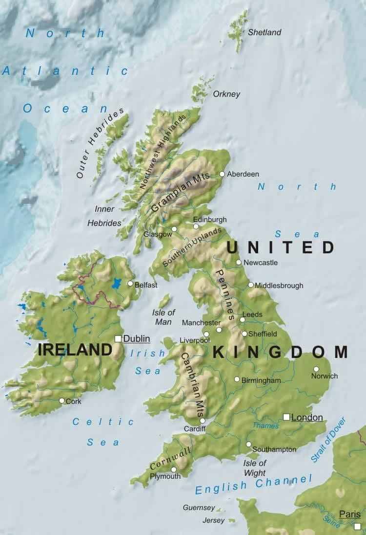 UK Physical Map