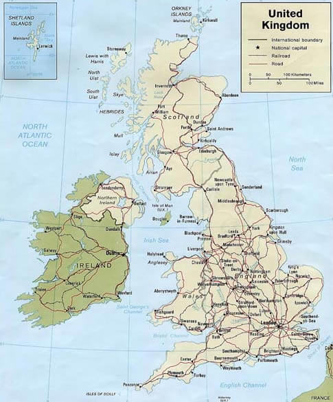 United Kingdom Cities Map