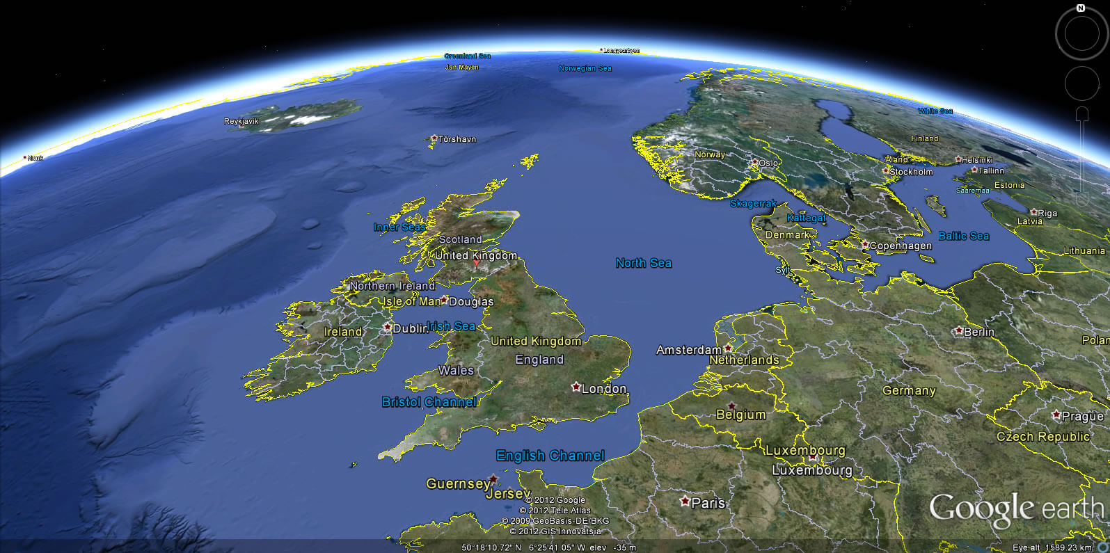 United Kingdom Earth Map