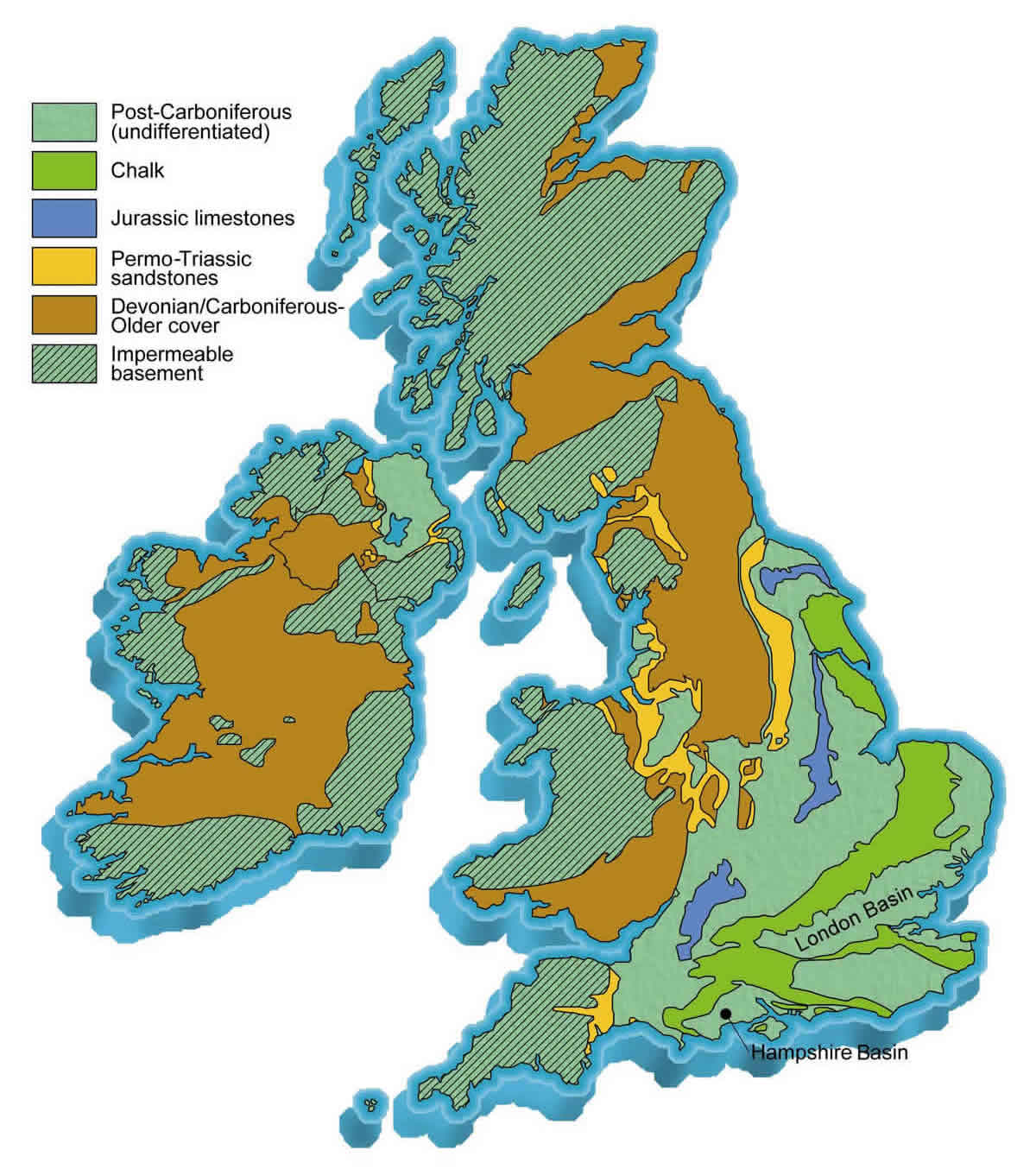 Topographic Map of United Kingdom