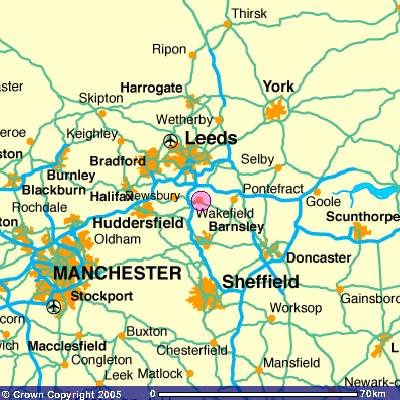 Wakefield area map