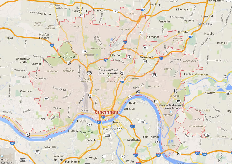 Cincinnati Ohio Map USA