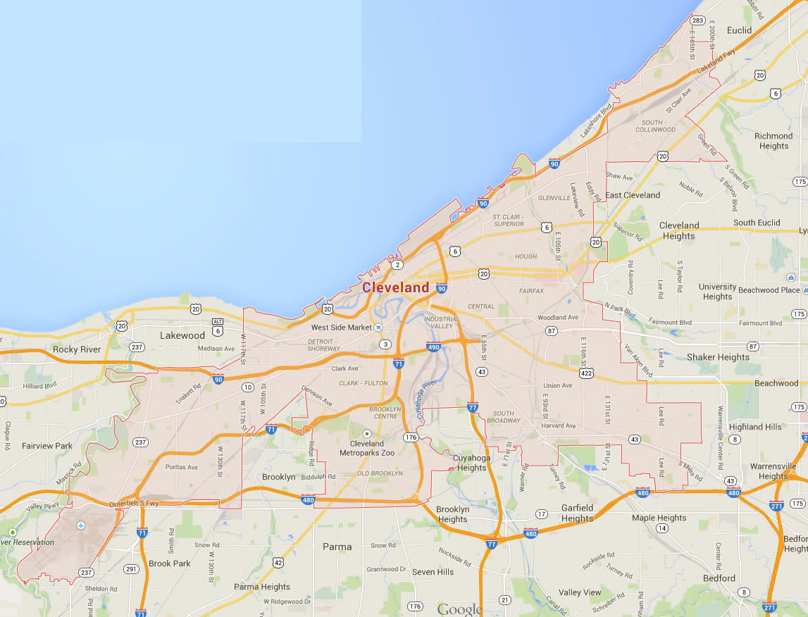 Cleveland Ohio Map USA