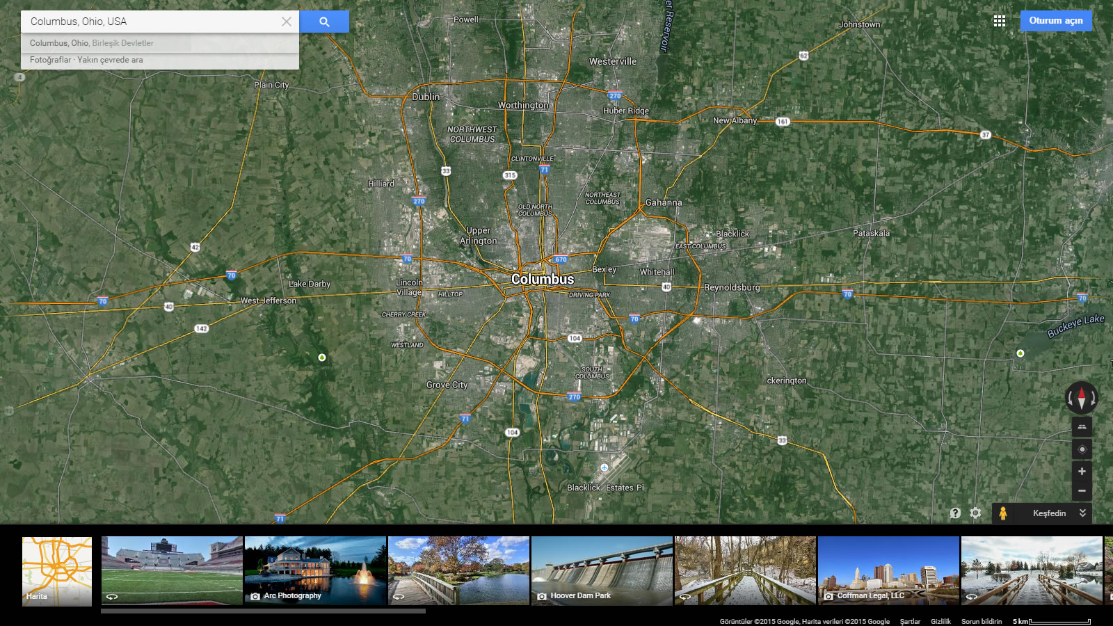 Columbus Map Ohio US satellite