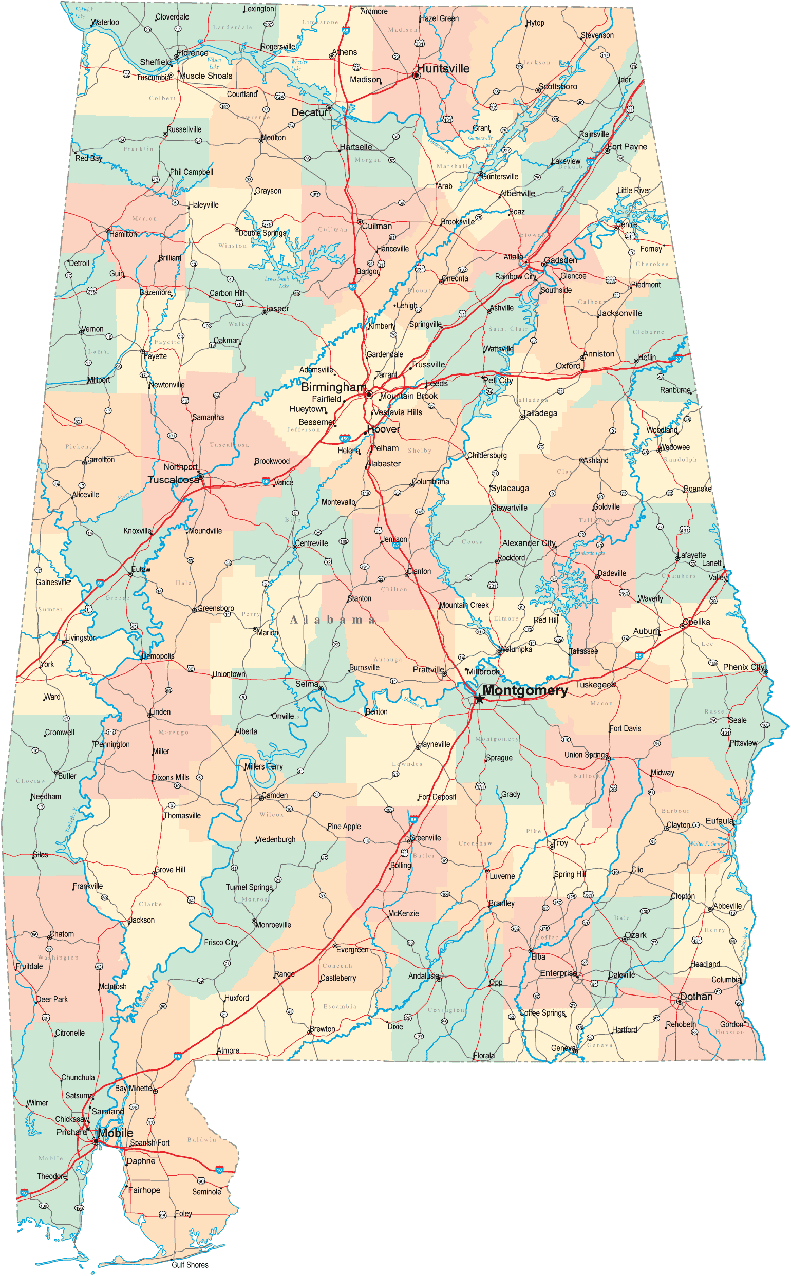 Alabama Political Map