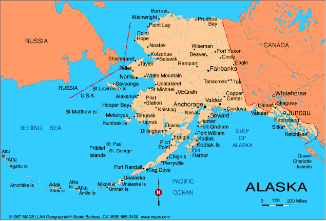 Alaska Map Canada Russia