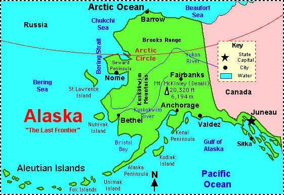 alaska map ocean
