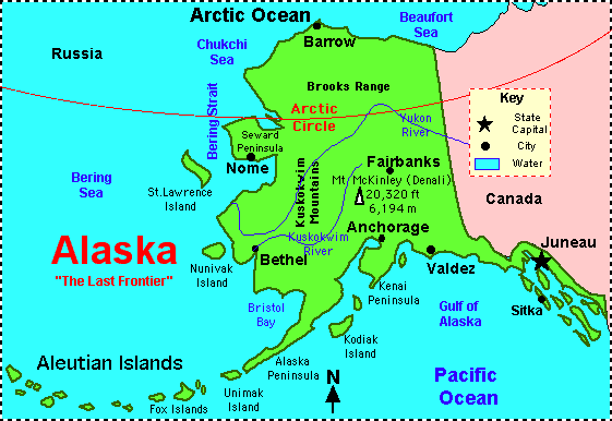 Alaska Map Ocean