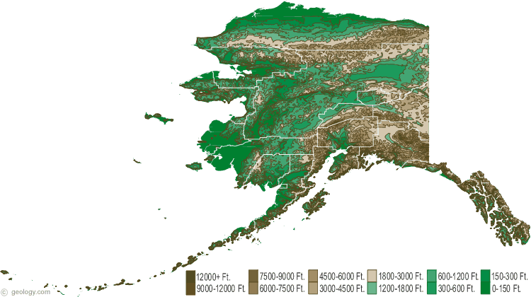 Alaska Physical Map