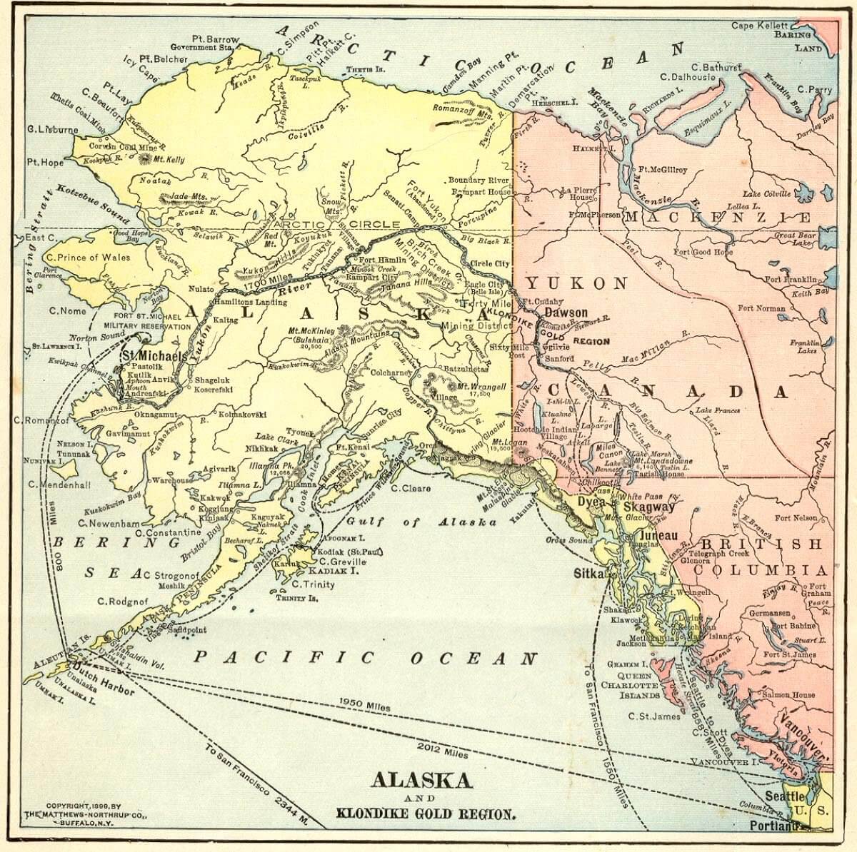 Historical Map of Alaska 1899