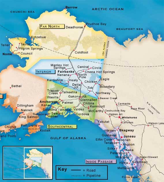 Road Map of Alaska