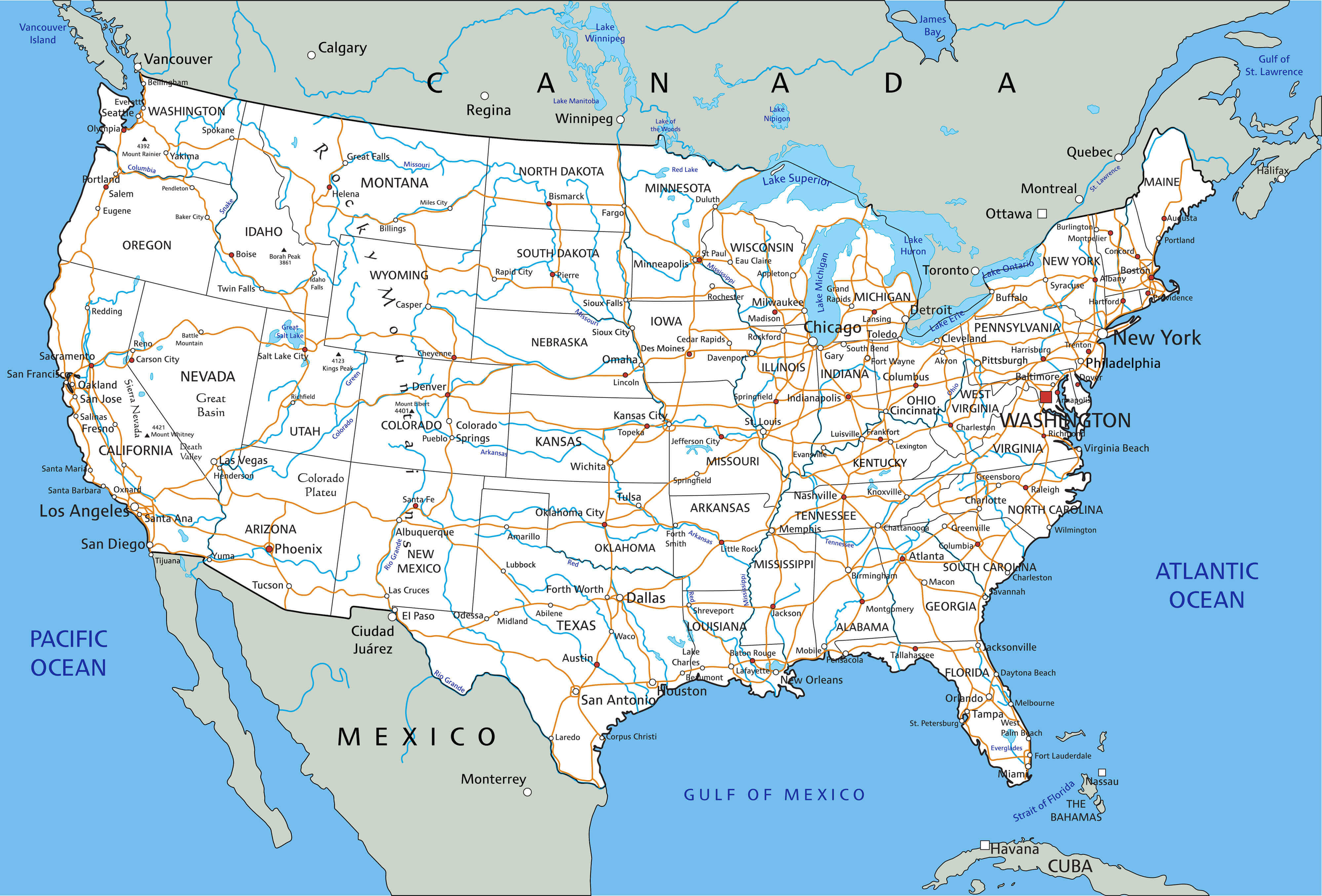 united states map