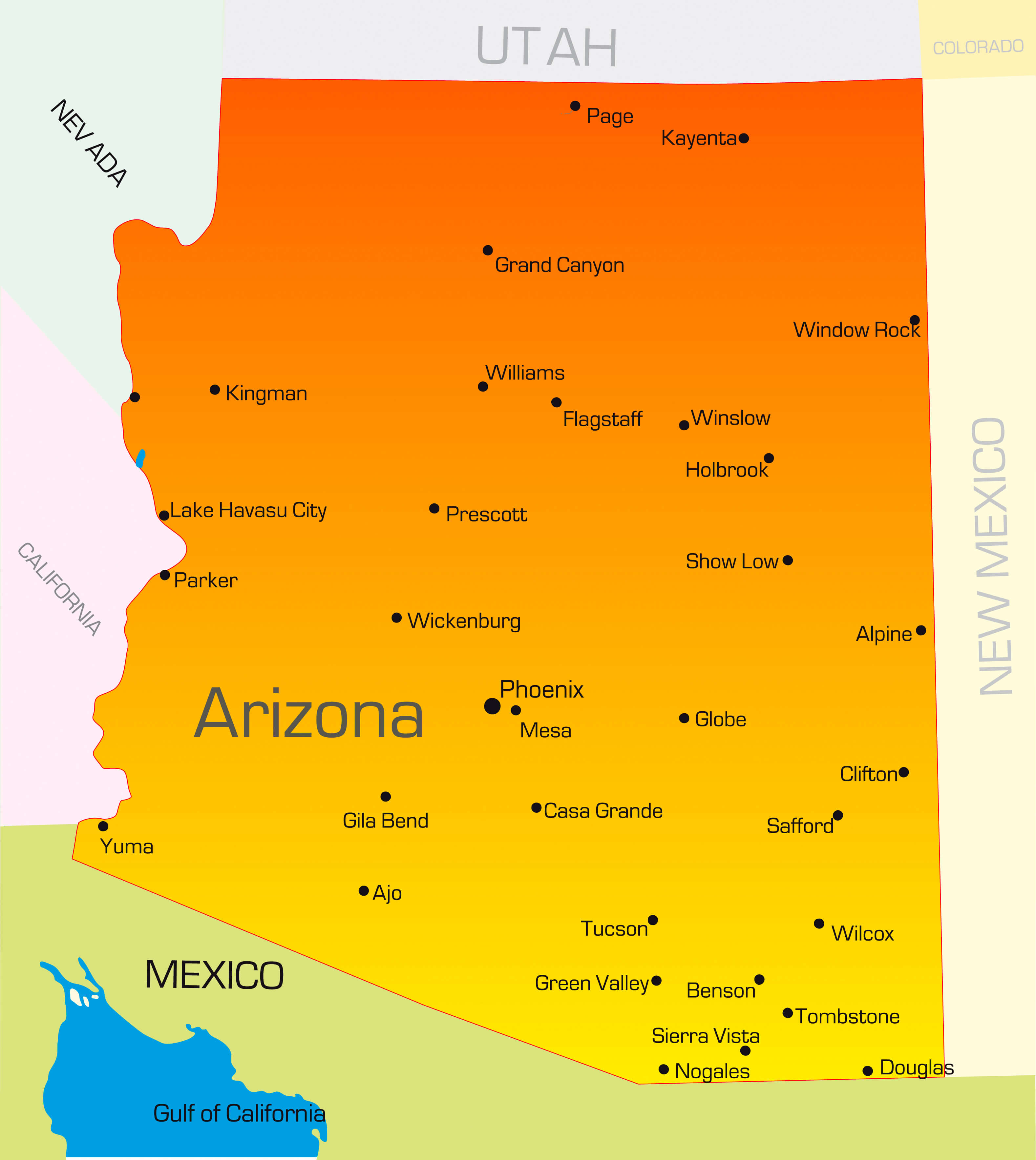 Map Of United States Arizona - United States Map