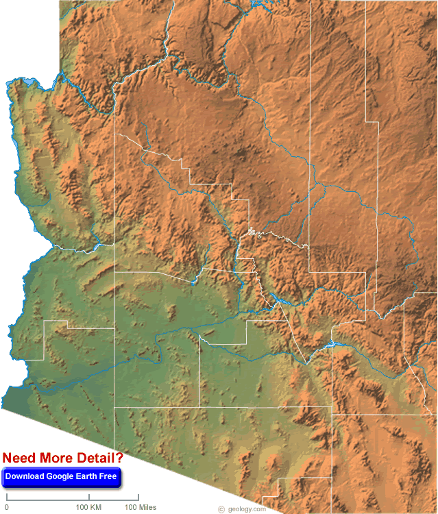 arizona physical map