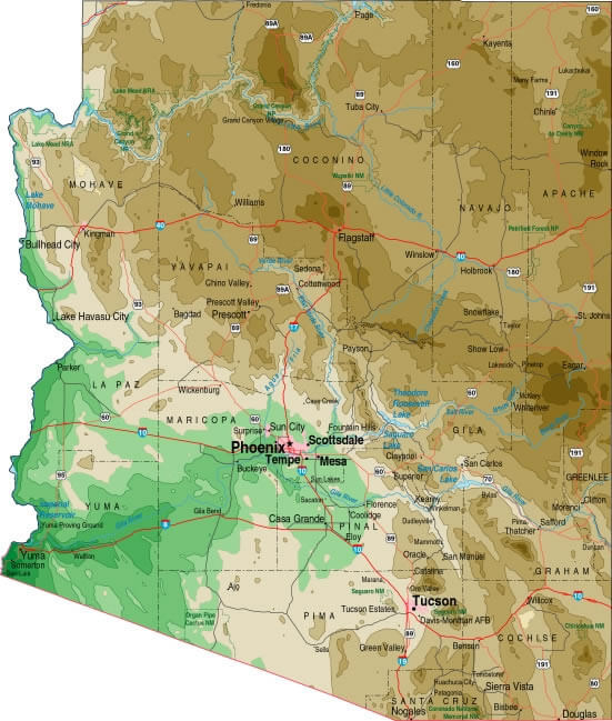 Political Map of Arizona