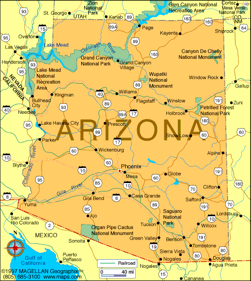Political Map of Arizona