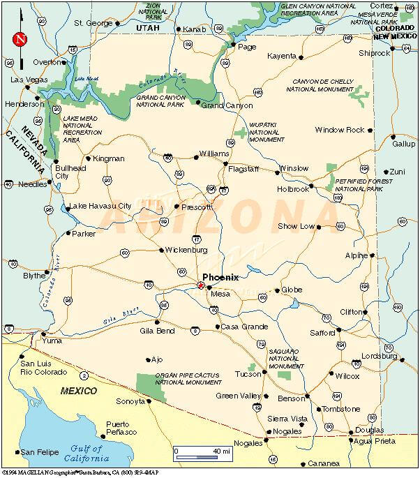 Arizona Map With Tourist Attractions