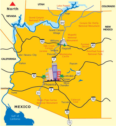 Touristic Map of Arizona