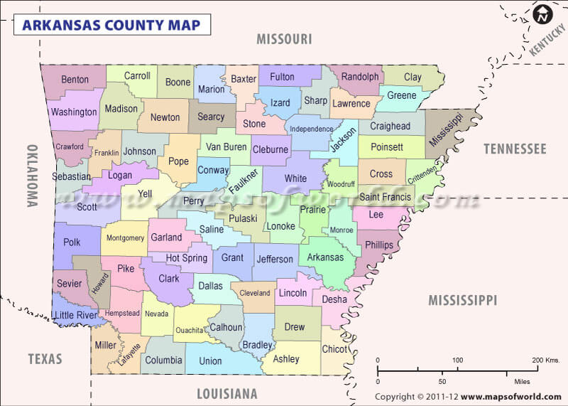 Arkansas County Map