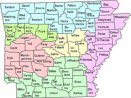 Arkansas Cities Map