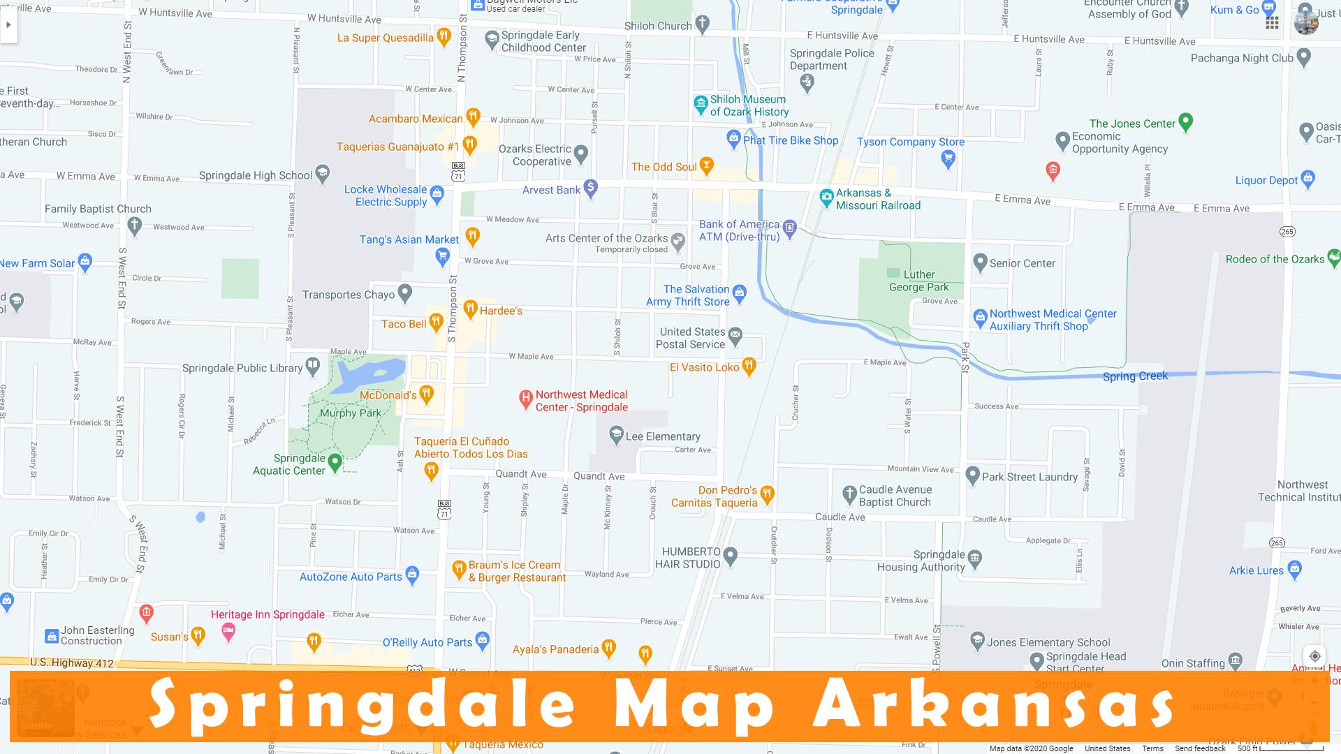 Springdale, Arkansas Map