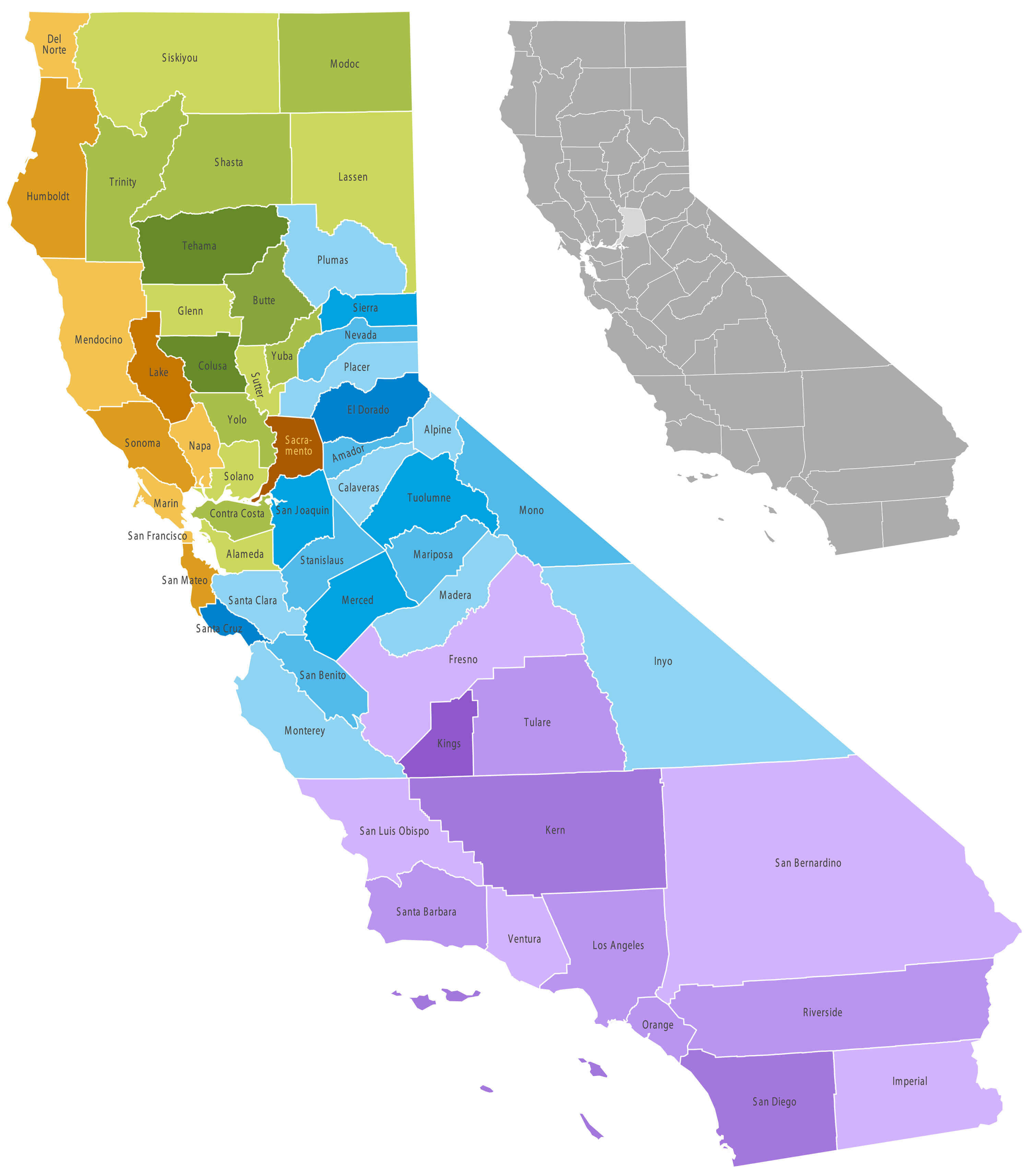 Printable Map Of California Counties