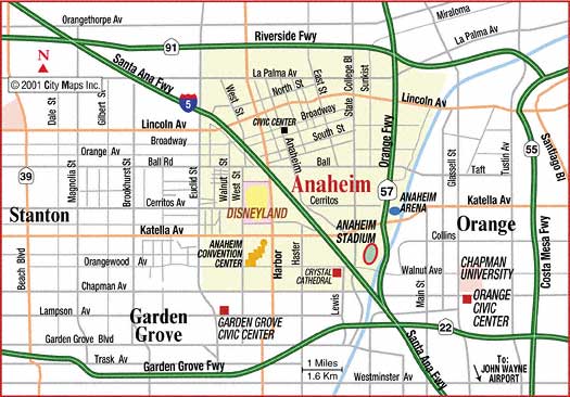 Anaheim, California Map