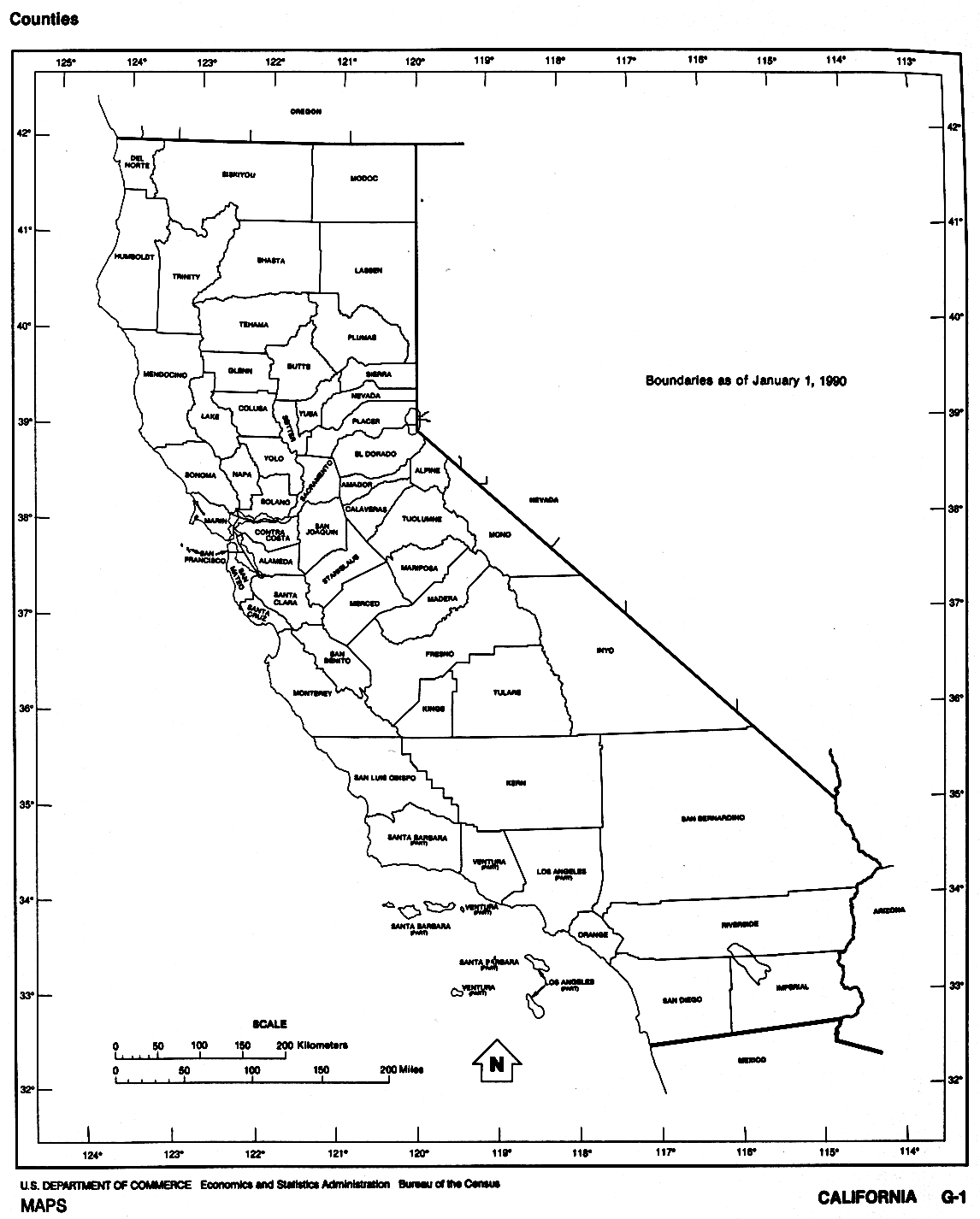 california map 1990
