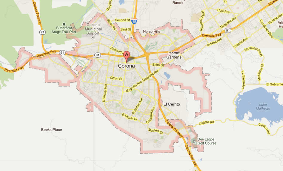 Corona, California Map