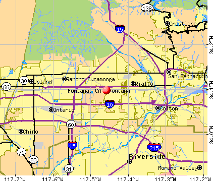 Fontana, California Map