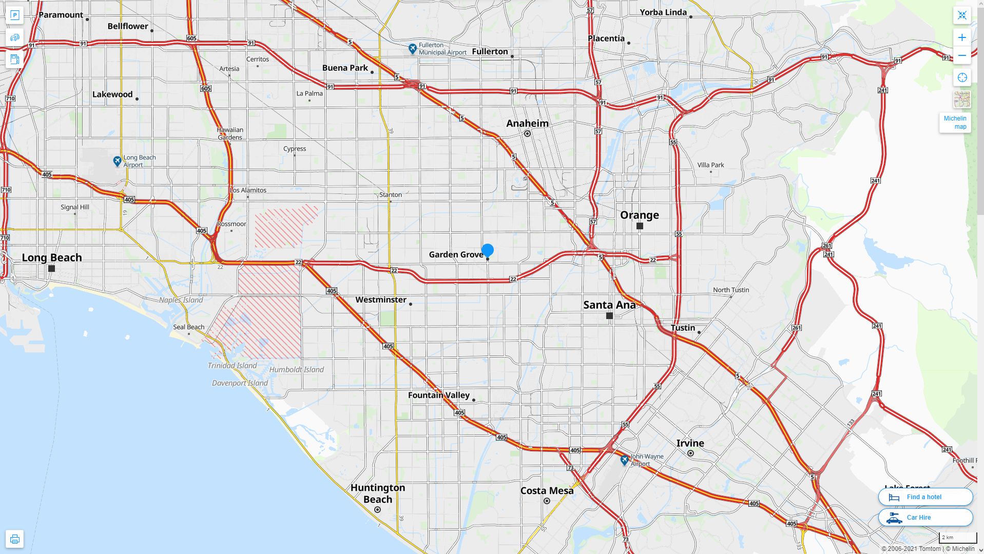 Garden Grove, California Map