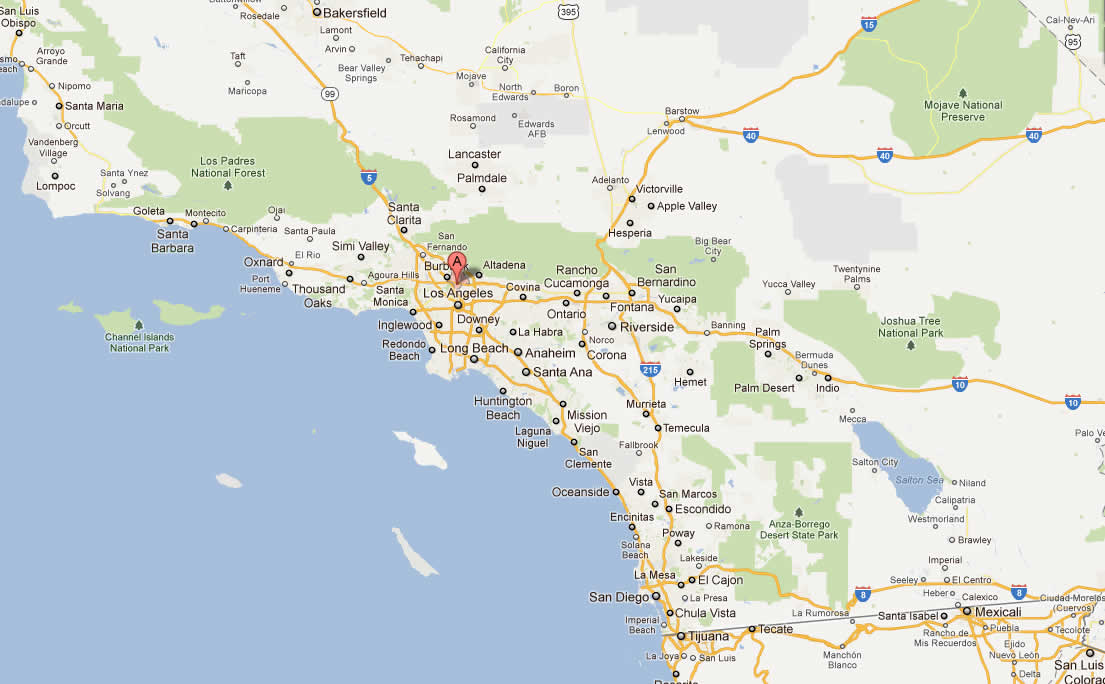 glendale map south california