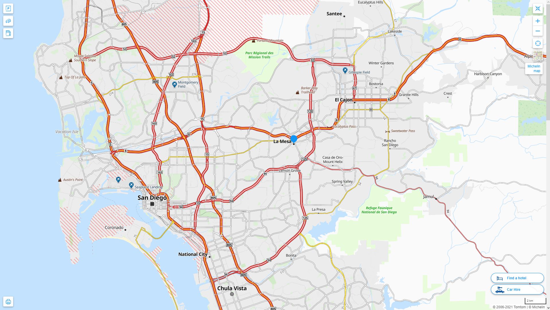 La Mesa California Map United - La Mesa%20California%20Highway%20and%20Road%20Map