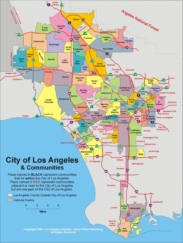 LA CA Map