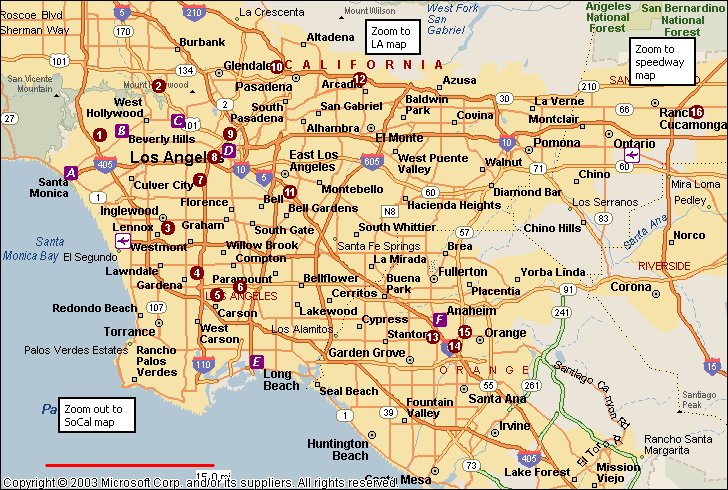 los angeles map california