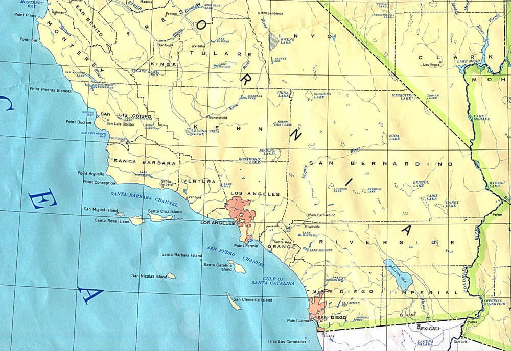 Map of South California