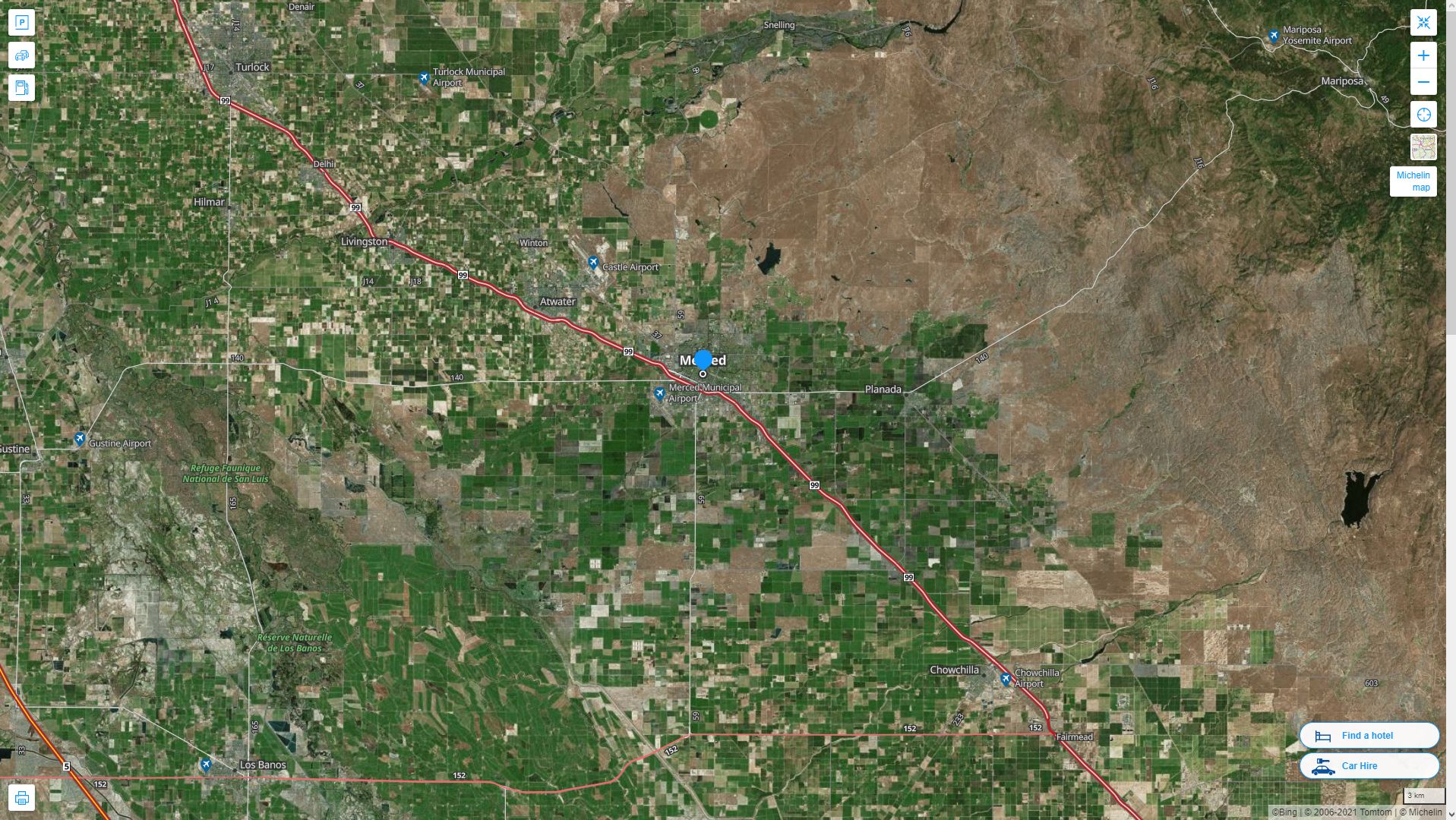 Merced California Map United - Merced%20California%20Highway%20and%20Road%20Map%20with%20Satellite%20View