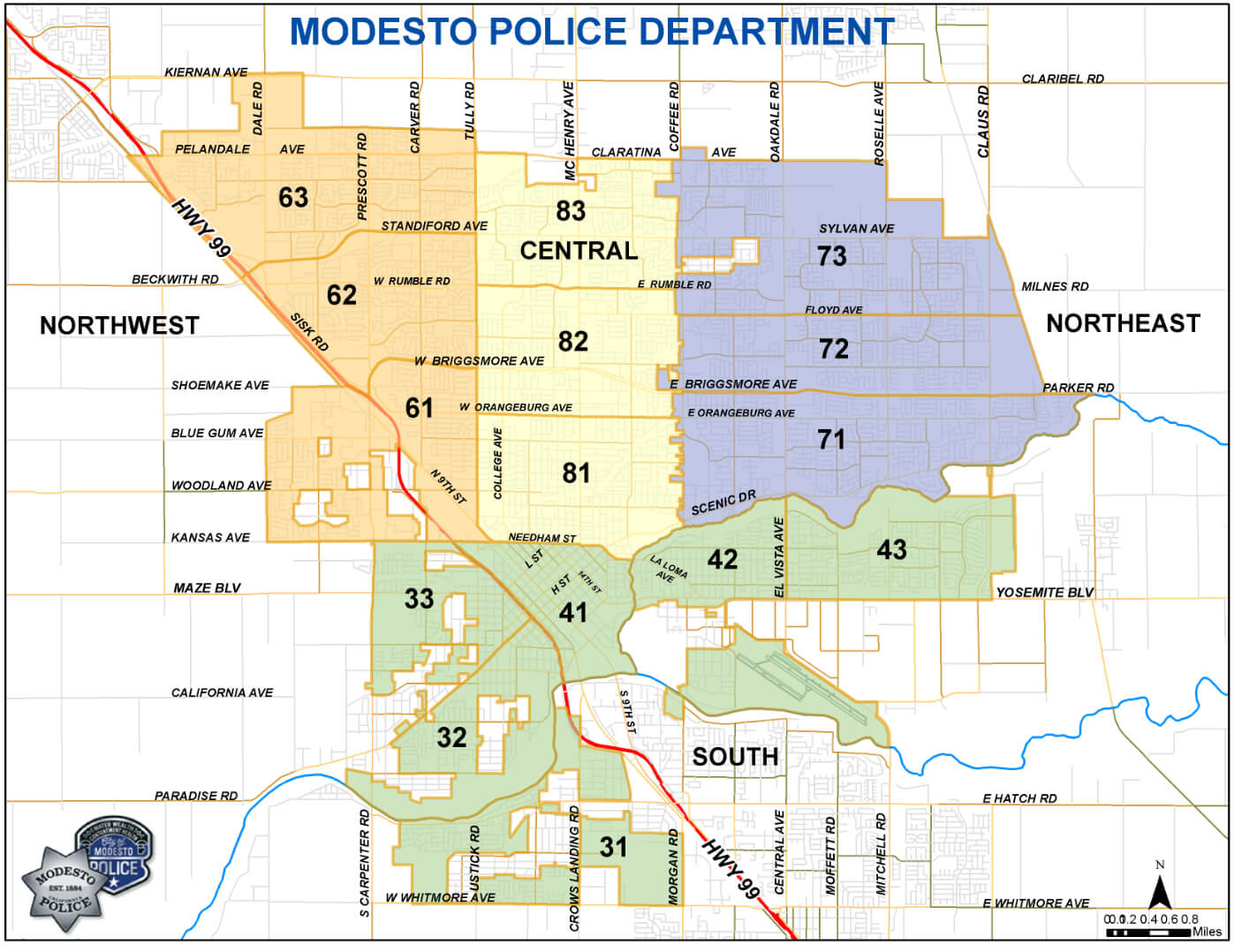 Modesto, California Map