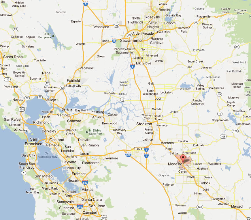 Modesto, California Map